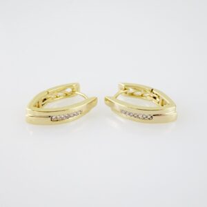 E2121 Earrings Aretes Zircon Stone 14K Real Color