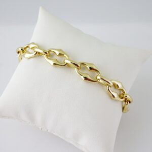 B1701 Bracelet  Pulseras  Plain  14K Real Color