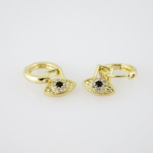 E2122 Earrings Aretes Zircon Stone 14K Real Color