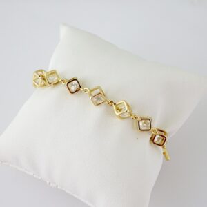 B1702 Bracelet  Pulseras  Zircon Stone  14K Real Color