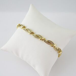 B1704 Bracelet  Pulseras  Zircon Stone  14K Real Color