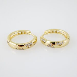 E2127 Earrings Aretes Zircon Stone 14K Real Color