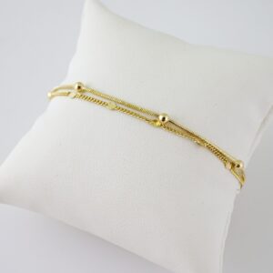B1707 Bracelet  Pulseras  Plain  14K Real Color