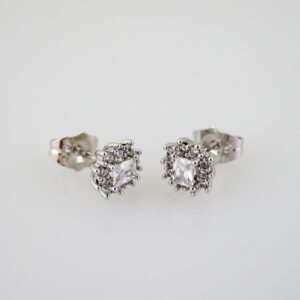 E2135 Earrings Aretes Zircon Stone Silver Color