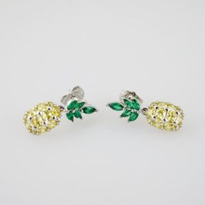 E2136 Earrings Aretes Zircon Stone Silver Color