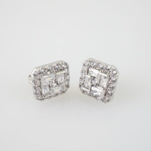 E2139 Earrings Aretes Zircon Stone Silver Color