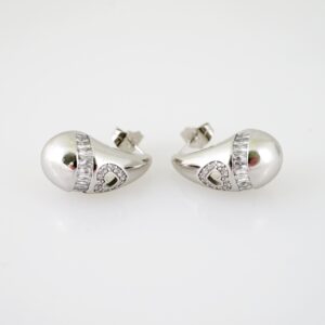 E2140 Earrings  Aretes  Zircon Stone  Silver Color
