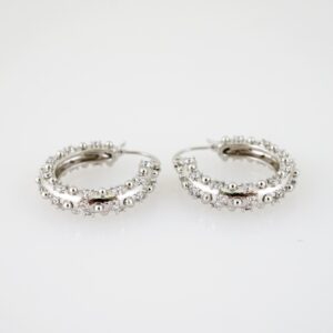 E2141 Earrings  Aretes  Zircon Stone  Silver Color