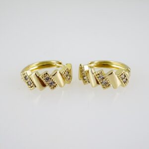 E2602 Earrings  Aretes  Zircon Stone  14K Real Color