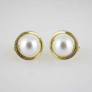 E2603 Earrings  Aretes  Zircon Stone  14K Real Color