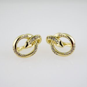 E2604 Earrings  Aretes  Zircon Stone  14K Real Color
