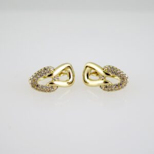 E2608 Earrings  Aretes  Zircon Stone  14K Real Color
