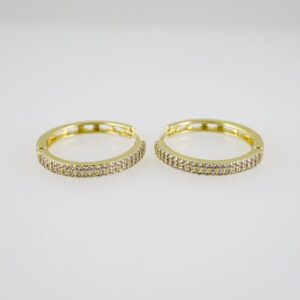 E2610 Earrings  Aretes  Zircon Stone  14K Real Color