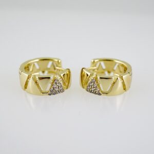 E2611 Earrings  Aretes  Zircon Stone  14K Real Color