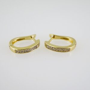 E2619 Earrings  Aretes  Zircon Stone  14K Real Color