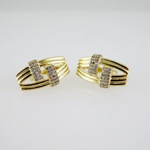 E2620 Earrings  Aretes  Zircon Stone  14K Real Color