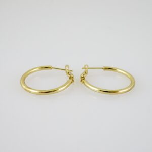 E2144 Earrings  Aretes  Plain  14K Real Color