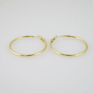 E2146 Earrings  Aretes  Plain  14K Real Color