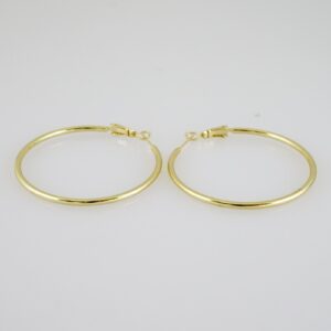 E2148 Earrings  Aretes  Plain  14K Real Color