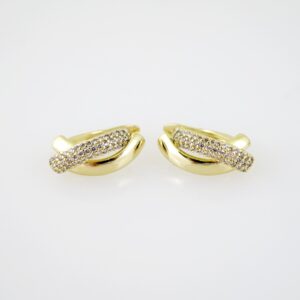 E2621 Earrings  Aretes  Zircon Stone  14K Real Color