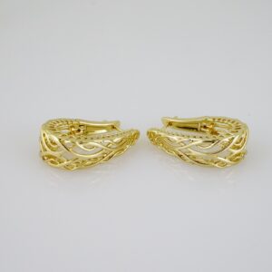 E2151 Earrings  Aretes  Plain  14K Real Color