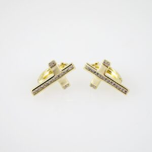 E2623 Earrings  Aretes  Zircon Stone  14K Real Color