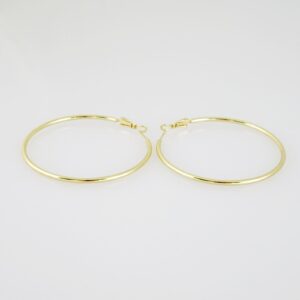 E2152 Earrings  Aretes  Plain  14K Real Color