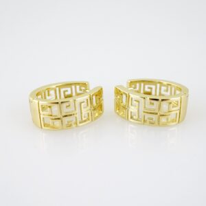 E2624 Earrings  Aretes  Plain  14K Real Color