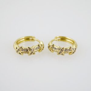E2154 Earrings  Aretes  Zircon Stone  14K Real Color