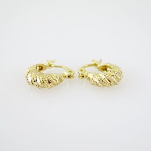 E2626 Earrings  Aretes  Plain  14K Real Color