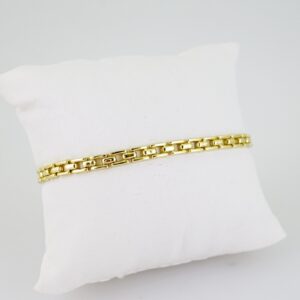 B1460 Bracelet Pulseras Plain 14K Real Color