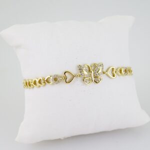 B1461 Bracelet Pulseras Zircon Stone 14K Real Color