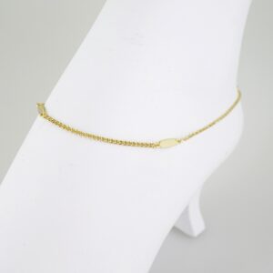 A0075 Anklets  Tobilleras  14k Gold Plated 2mm