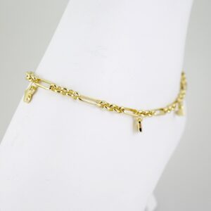 A0076 Anklets  Tobilleras  14k Gold Plated 2mm