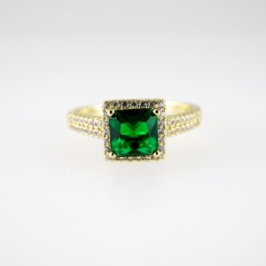 R838 RING – ANILLO – Zircon Stone – 14K Real Color