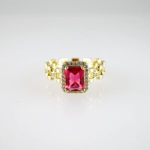 R839 RING – ANILLO – Zircon Stone – 14K Real Color