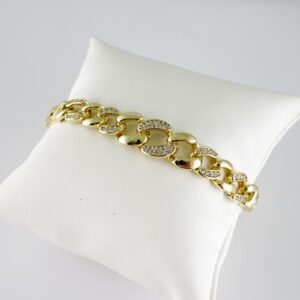 B1726 Bracelet  Pulseras  Zircon Stone  14K Real Color
