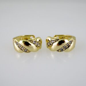 E2629 Earrings  Aretes  Zircon Stone  14K Real Color