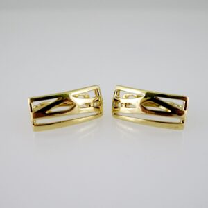 E2630 Earrings  Aretes -Plain  14K Real Color