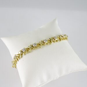 B1729 Bracelet  Pulseras  Zircon Stone  14K Real Color