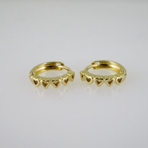 E2632 Earrings  Aretes -Plain  14K Real Color
