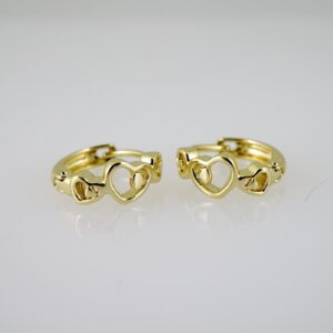 E2634 Earrings  Aretes -Plain  14K Real Color