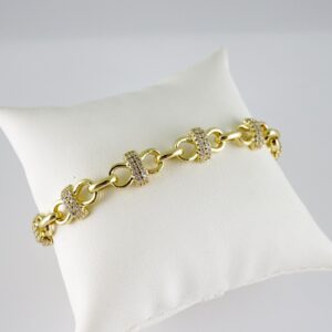 B1734 Bracelet  Pulseras  Zircon Stone  14K Real Color
