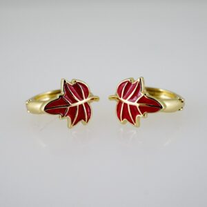 E2635 Earrings  Aretes -Plain  14K Real Color