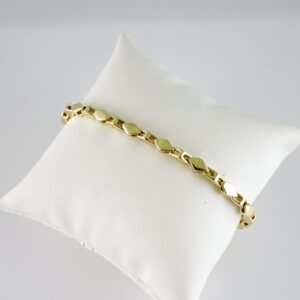 B1737 Bracelet  Pulseras  Plain  14K Real Color