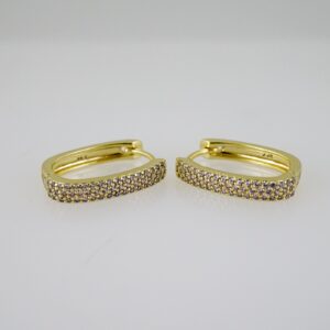 E2639 Earrings  Aretes  Zircon Stone  14K Real Color