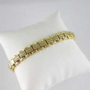 B1739 Bracelet  Pulseras  Zircon Stone  14K Real Color