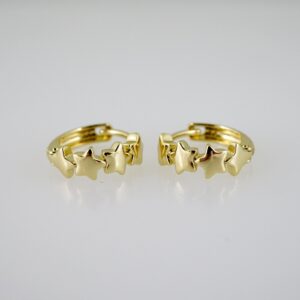 E2641 Earrings  Aretes -Plain  14K Real Color