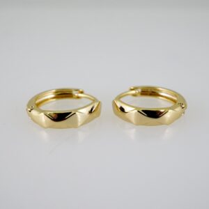 E2642 Earrings  Aretes -Plain  14K Real Color