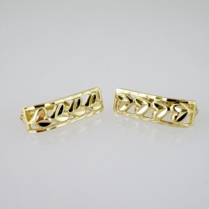 E2644 Earrings  Aretes -Plain  14K Real Color